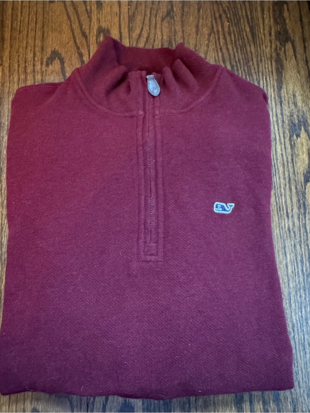 Vineyard Vines Men's Half-Zip Sweater in Deep Wine